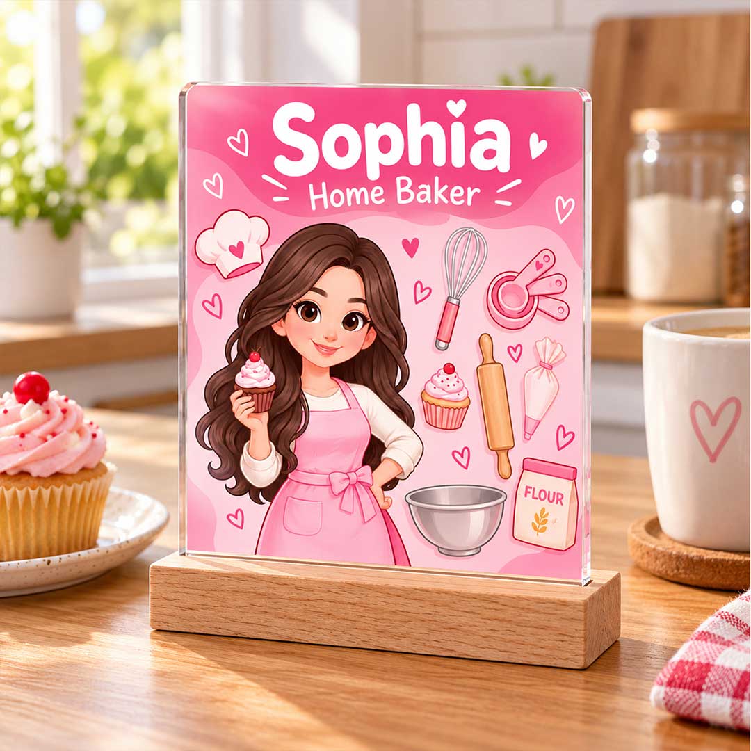 Personalized Home Baker Name Stand 6x8" with Custom Name | Love Craft Gifts™
