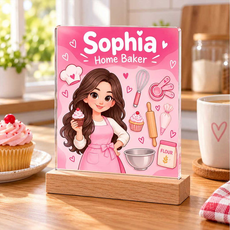 Personalized Home Baker Name Stand 6x8" with Custom Name | Love Craft Gifts™