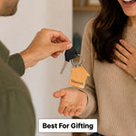 Personalized House Shape Wooden Keychain | Custom Engraved Name Keyring | Love Craft Gifts™