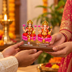 Personalized Lakshmi Ganesha Gift for Employees | Corporate Diwali Gifting with Wooden Base