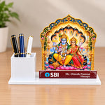 Personalized Lakshmi Narayan Desk Organizer | Custom Name Designation and Company Logo Gift | Love Craft Gifts™