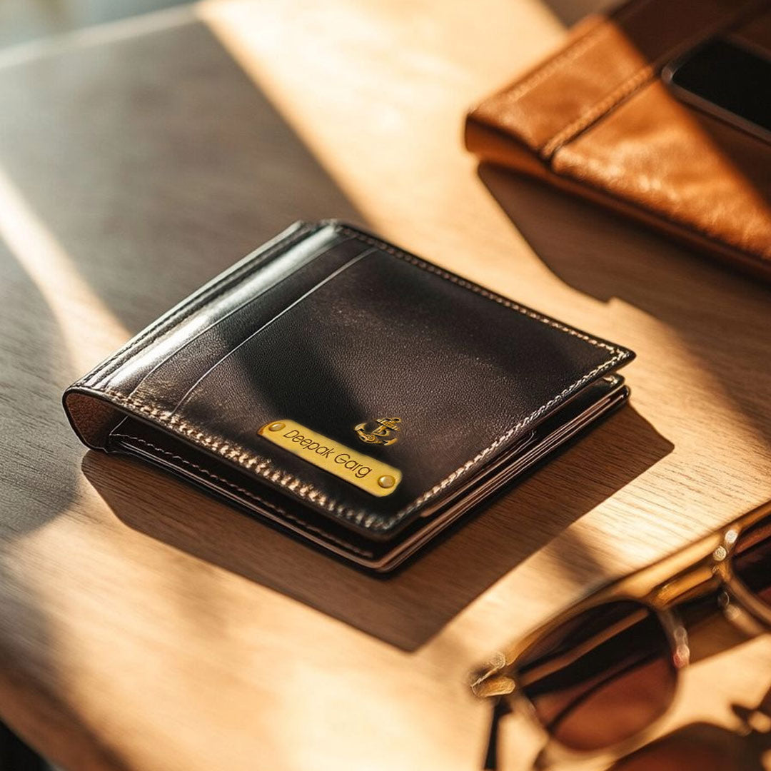 Personalized Leather Wallet with Name Plate | Wallet | Love Craft Gifts