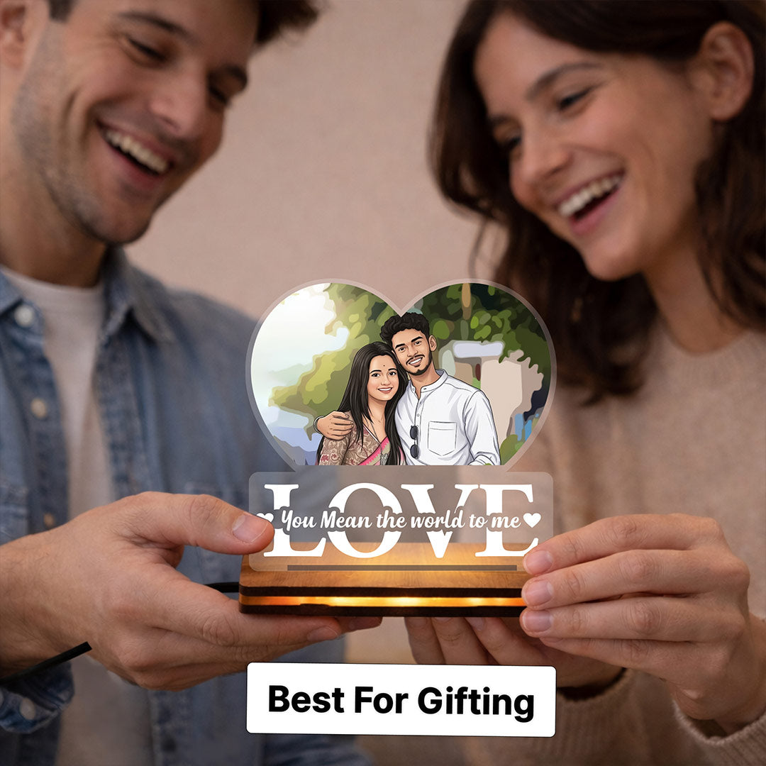 Personalized Love LED Lamp | Custom Cartoon Couple Acrylic Light Gift for Boyfriend & Girlfriend | Love Craft Gifts™