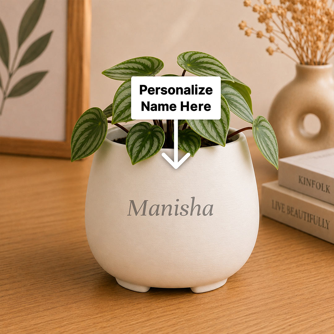 Personalized Love Plant Pot with Name | Cute Heart Hands Plant Buddy Planter for Couples, Friends & Home Décor