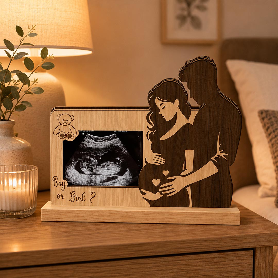 Personalized Mom & Dad-to-Be Ultrasound Photo Stand 8x6 Inch | Pregnancy Keepsake | Love Craft Gifts™