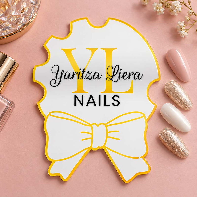 Personalized Nail Technician Name Sign 4x4" | Custom Acrylic Beauty Studio Branding | Love Craft Gifts™