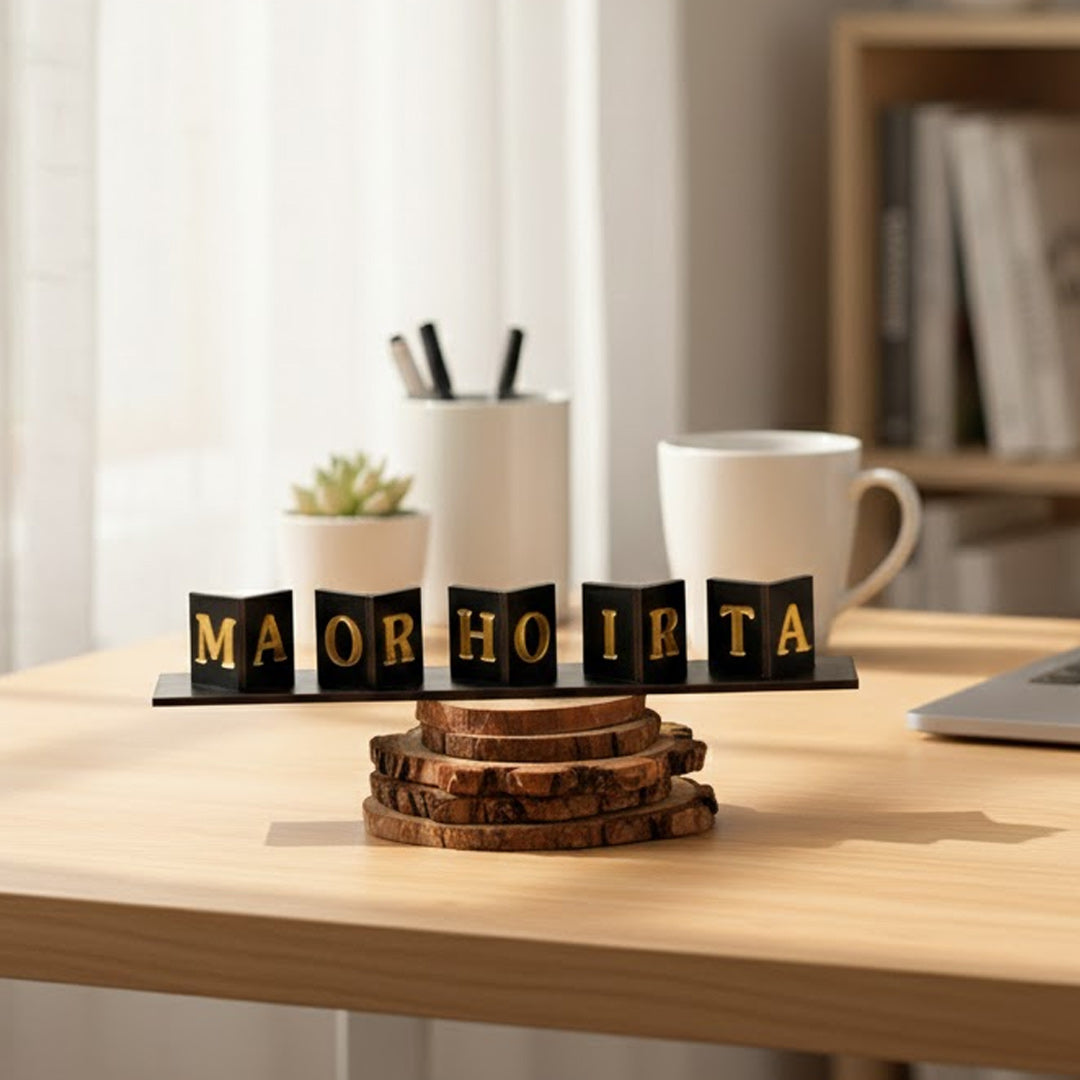 Personalized Name Flip Blocks Desk Decor | Name Flip Flops | Love Craft Gifts