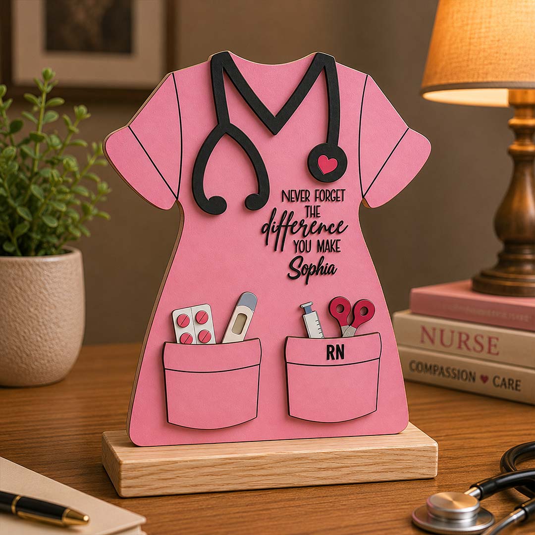 Personalized Nurse Appreciation Table Stand 6x7 Inch with Custom Name | Love Craft Gifts™