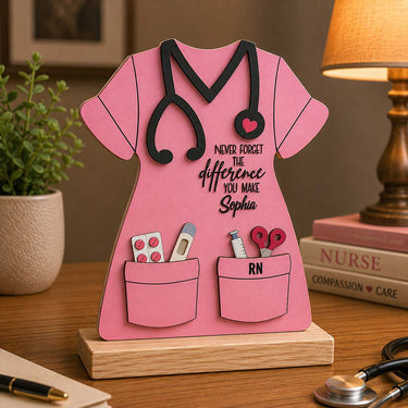 Personalized Nurse Appreciation Table Stand 6x7 Inch with Custom Name | Love Craft Gifts™
