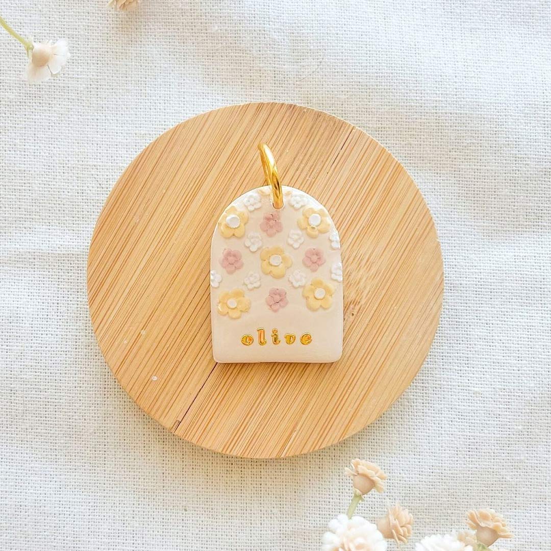 Personalized Pet Name Tag with Floral Design | Animals & Pets | Love Craft Gifts