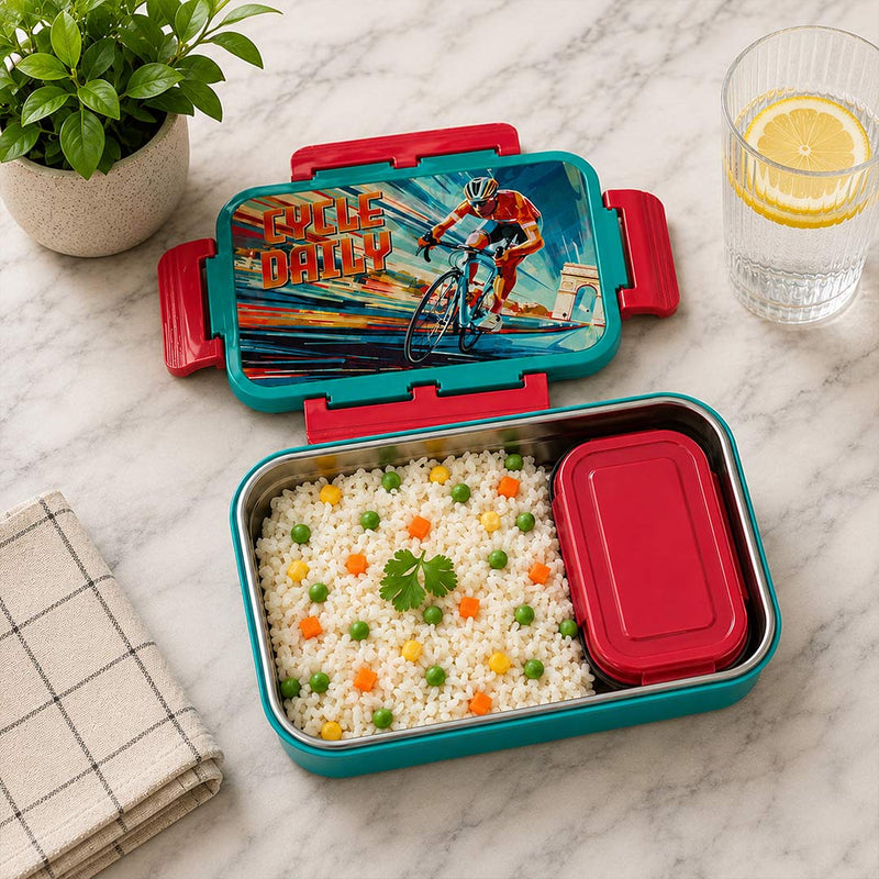 Personalized Pluto Stainless Steel Lunch Box with Custom Name | BPA Free 800ml+150ml School Tiffin Gift for Kids & Boys - Love Craft Gifts™