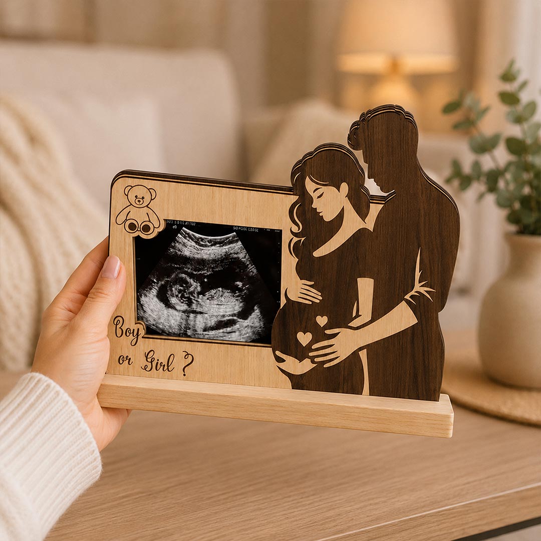 Personalized Pregnancy Sonogram Photo Stand 8x6 Inch | Gift for Expecting Mom & Dad