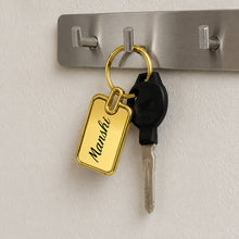 Personalized Gold Metal Rectangle Keychain 5x2 CM | Premium Stainless Steel Gold Key Ring | Love Craft Gifts™