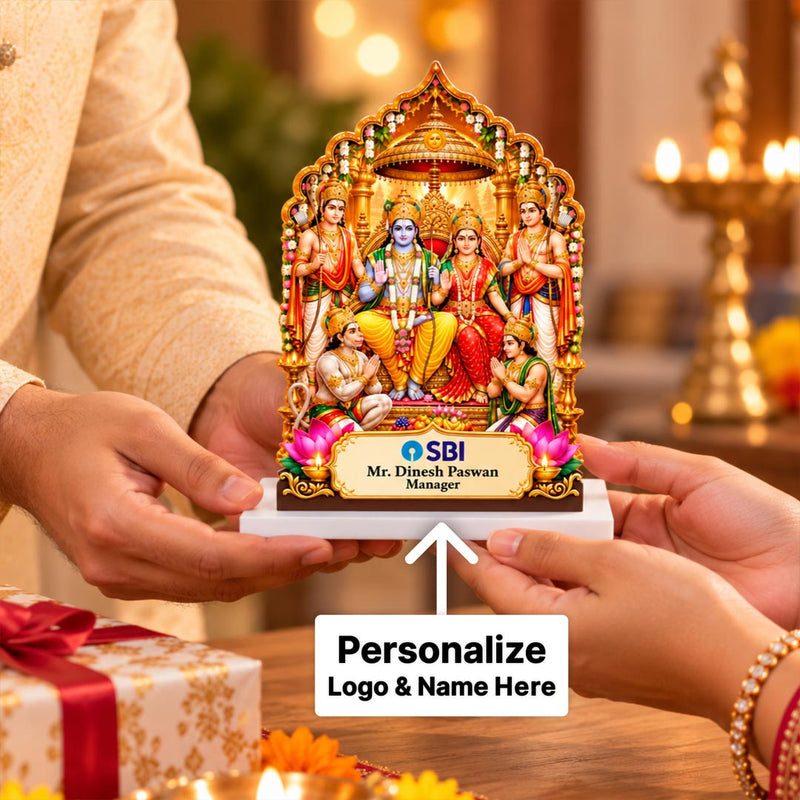 Personalized Ram Darbar Table Stand 6x7" | Diwali Corporate Gift | Love Craft Gifts™