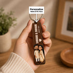 Personalized Romantic Couple Keychain 2x4 Inch | Custom Cartoon Illustration with Couple Names & Special Date Gift for Him & Her