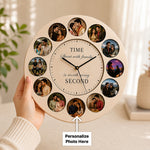 Personalized Round Wooden Photo Wall Clock | Custom Memory Clock | Love Craft Gifts™