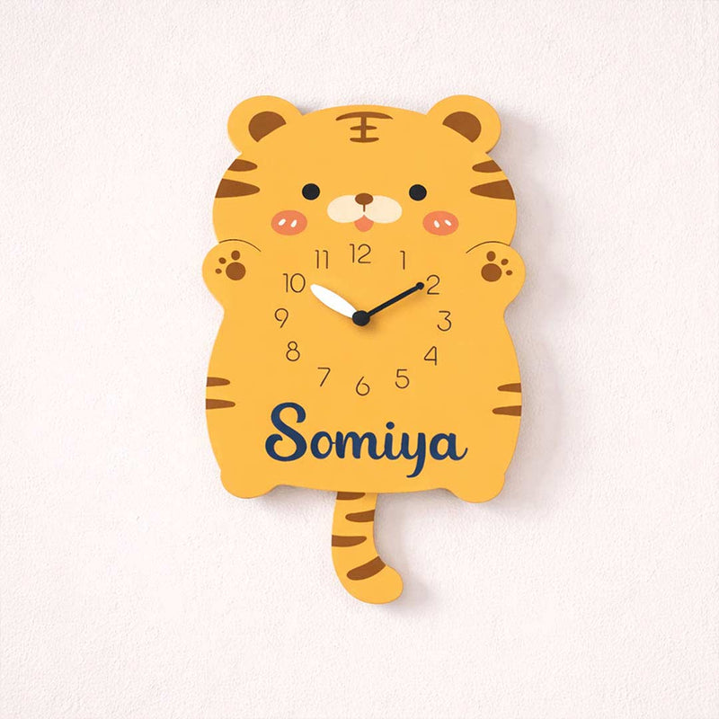 Personalized Tiger Wall Clock 8×10" | Custom Name Birthday Gift for Kids | Love Craft Gifts™