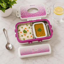 Personalized Trueware Stainless Steel Lunch Box | Leakproof Bento Tiffin Box with Spoon & Fork for Kids & Office