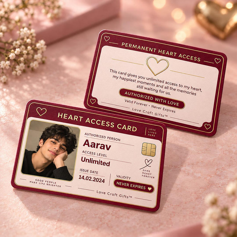 Personalized Unlimited Heart Access Love Card | Love Craft Gifts™
