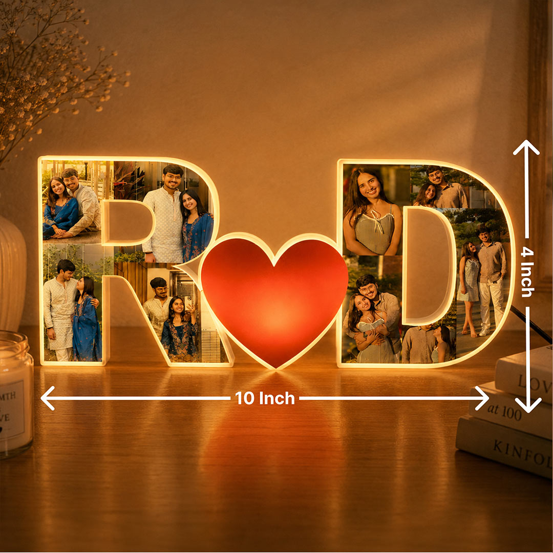 Personalized Couple LED Photo Lamp 10x4" | Romantic Table Top Gift | Love Craft Gifts™