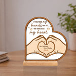 Personalized Wooden Family Décor | Custom Name Heart Table Top Gift for Home & Family Celebration | Love Craft Gifts™
