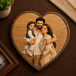 Personalized Wooden Heart Photo Keepsake | Family Portrait Art Gift | Love Craft Gifts™