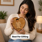 Personalized Wooden Heart Slice Name Portrait | Custom Wooden Table Décor | Love Craft Gifts™