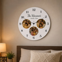 Personalized Wooden Family Photo Wall Clock 12 x12" | Love Craft Gifts™