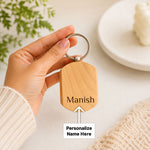 Personalized Wooden Keyring | Custom Name Natural Wood Keychain | Love Craft Gifts™