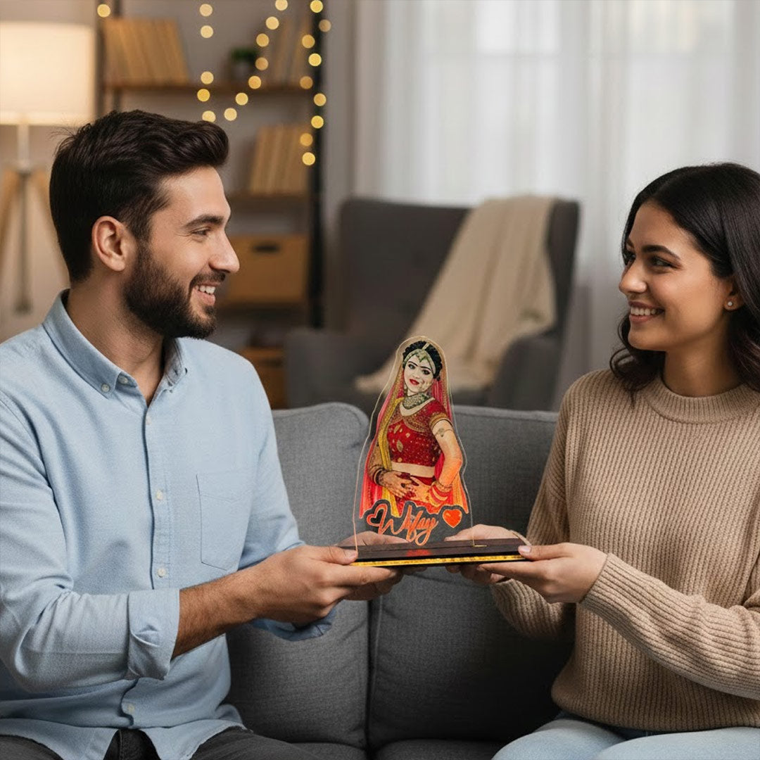 Personalized Wifey Acrylic Photo Lamp (5×7 Inch) | Love Craft Gifts