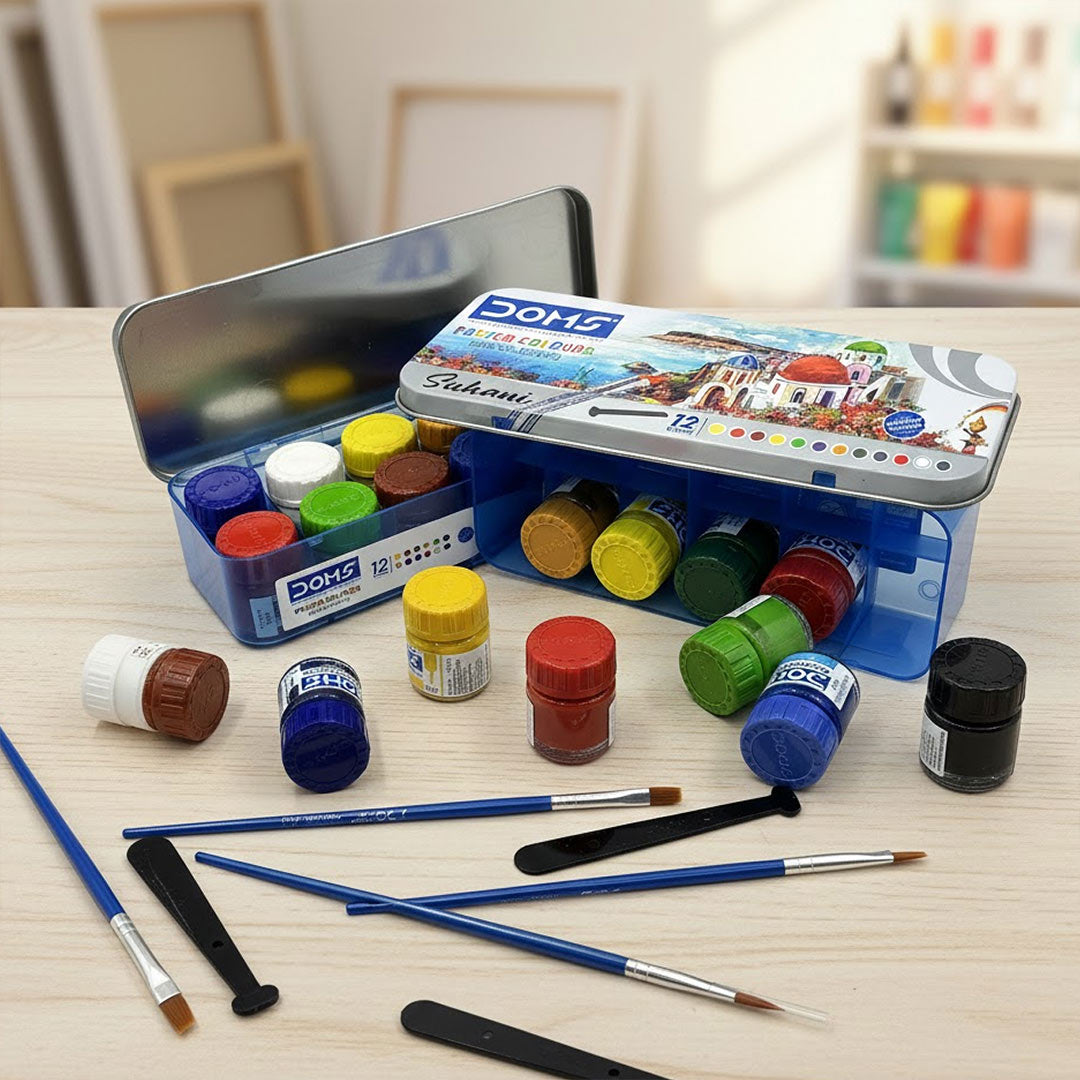 Doms 12 Shades Poster Colours – Personalized Name Art Kit for Kids | Love Craft Gifts