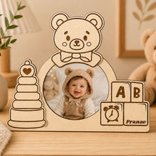 Personalized Baby Wooden Photo Frame | Custom Baby Name Keepsake Gift - 8x6.5"