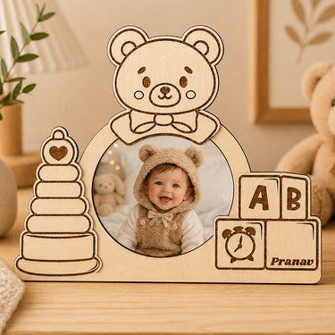 Personalized Baby Wooden Photo Frame | Custom Baby Name Keepsake Gift - 8x6.5" | Love Craft Gifts™