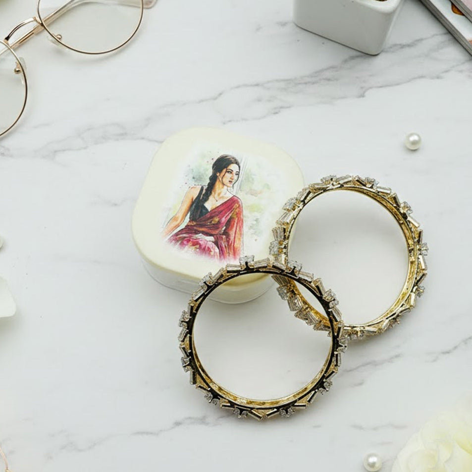 Personalized Square Bangle Box with Watercolor Art | Love Craft Gifts