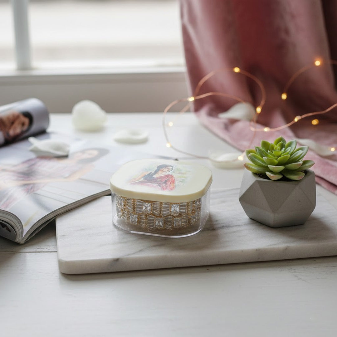 Personalized Square Bangle Box with Watercolor Art | Love Craft Gifts