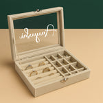 Beige Velvet Jewellery Organizer Box – Personalized with Name | Love Craft Gifts