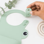 Frog-Themed Personalized Silicone Baby Bib | Love Craft Gifts