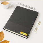 Premium Personalized Name Diary – Black Textured Executive Notebook with Metal Plate | Love Craft Gifts