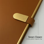 Personalized Premium Gold-Trim Diary – Elegant Brown Notebook with Name Print | Love Craft Gifts