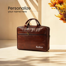 Personalized Dark Brown Laptop Bag for Office