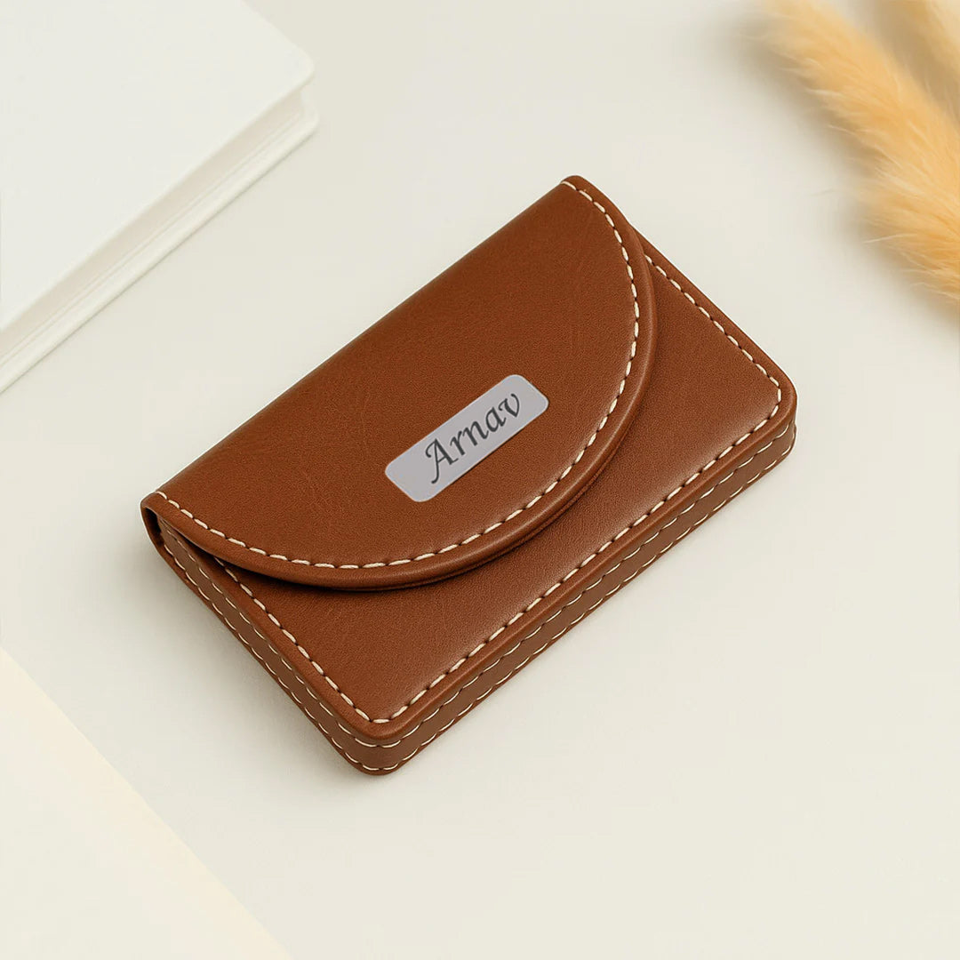 Premium Personalized Leather Card Holder – Elegant Business Card Case | Love Craft Gifts