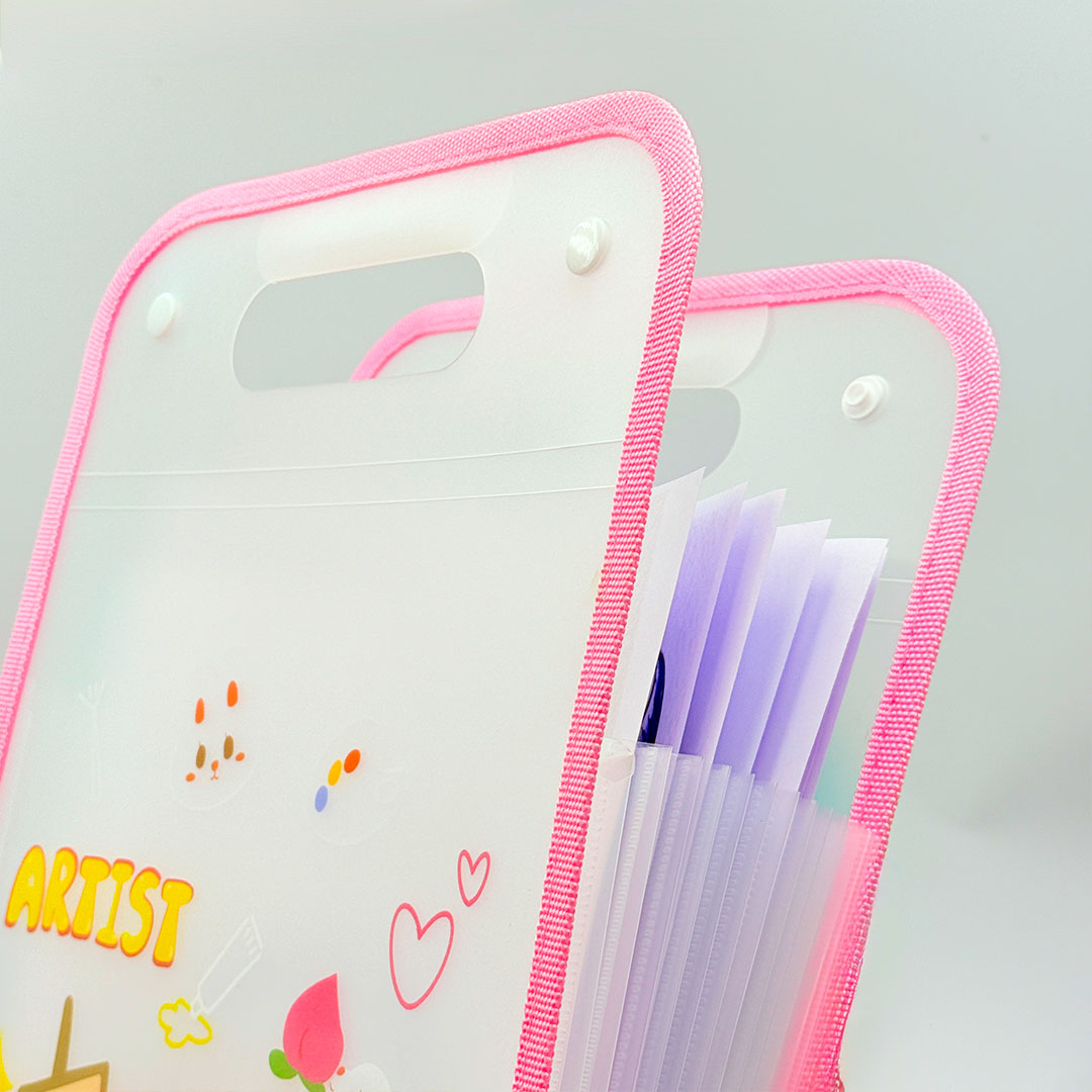 Personalized A4 Artist Bunny File Folder – 13-Pocket Expandable Organizer for Kids | Love Craft Gifts