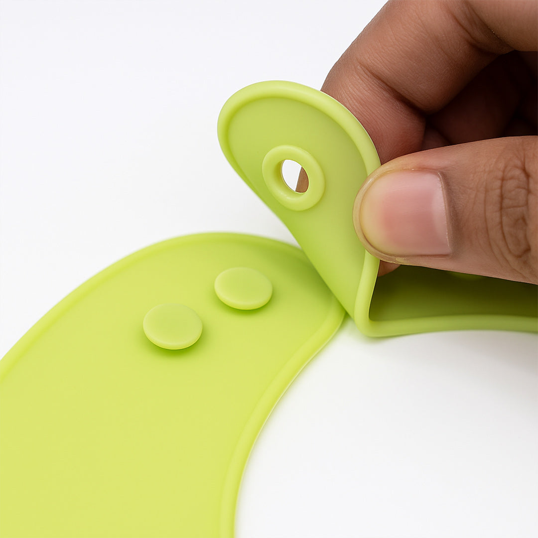 Personalized Bunny Silicone Bib for Babies – Green | Love Craft Gifts