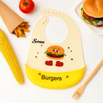 Personalized Burger Design Silicone Baby Bib | Love Craft Gifts