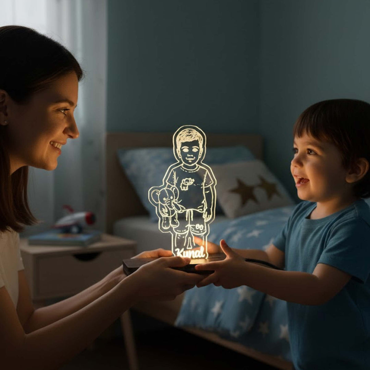 Personalized Kids Acrylic Name Lamp (4×7 Inch) | Love Craft Gifts