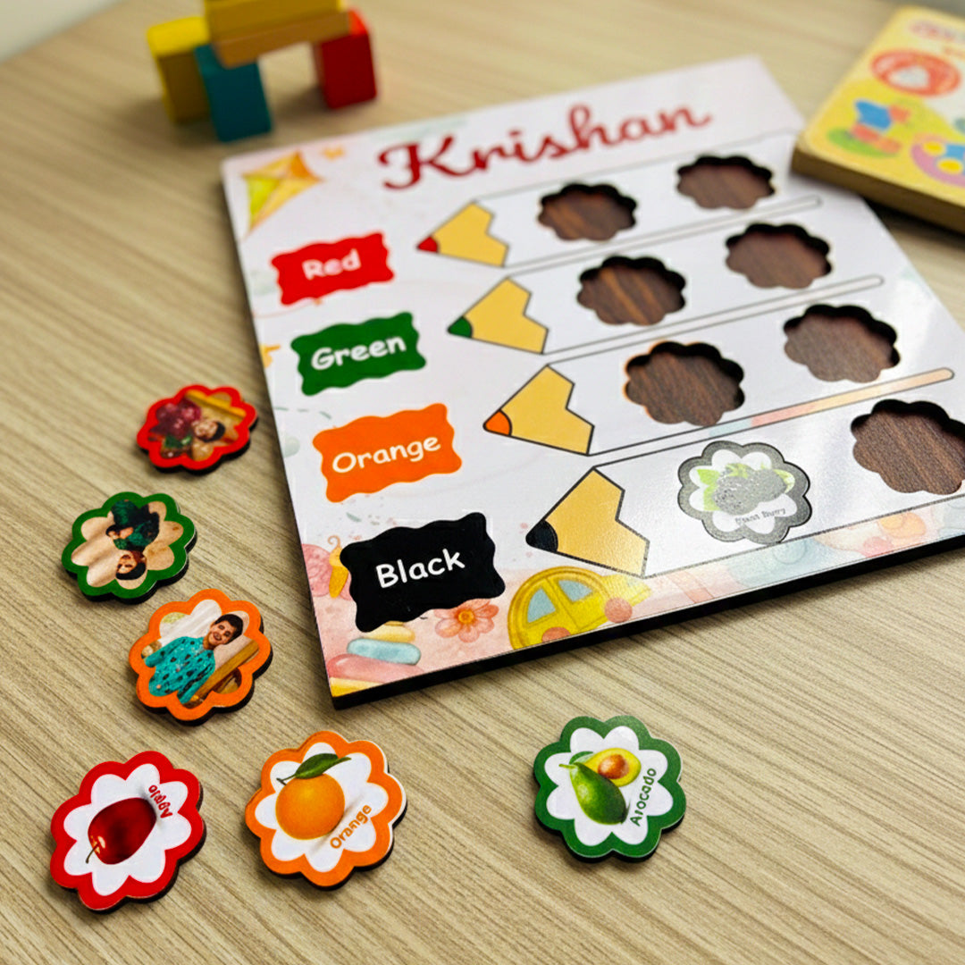 My Colour World – Personalized Kids Colour Learning Board (10×10″) | Love Craft Gifts