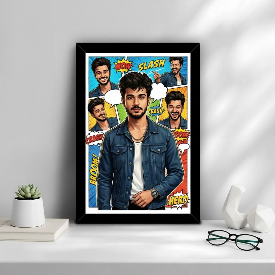Personalized Comic Style Portrait Wall Frame (8×12 Inch) | Love Craft Gifts