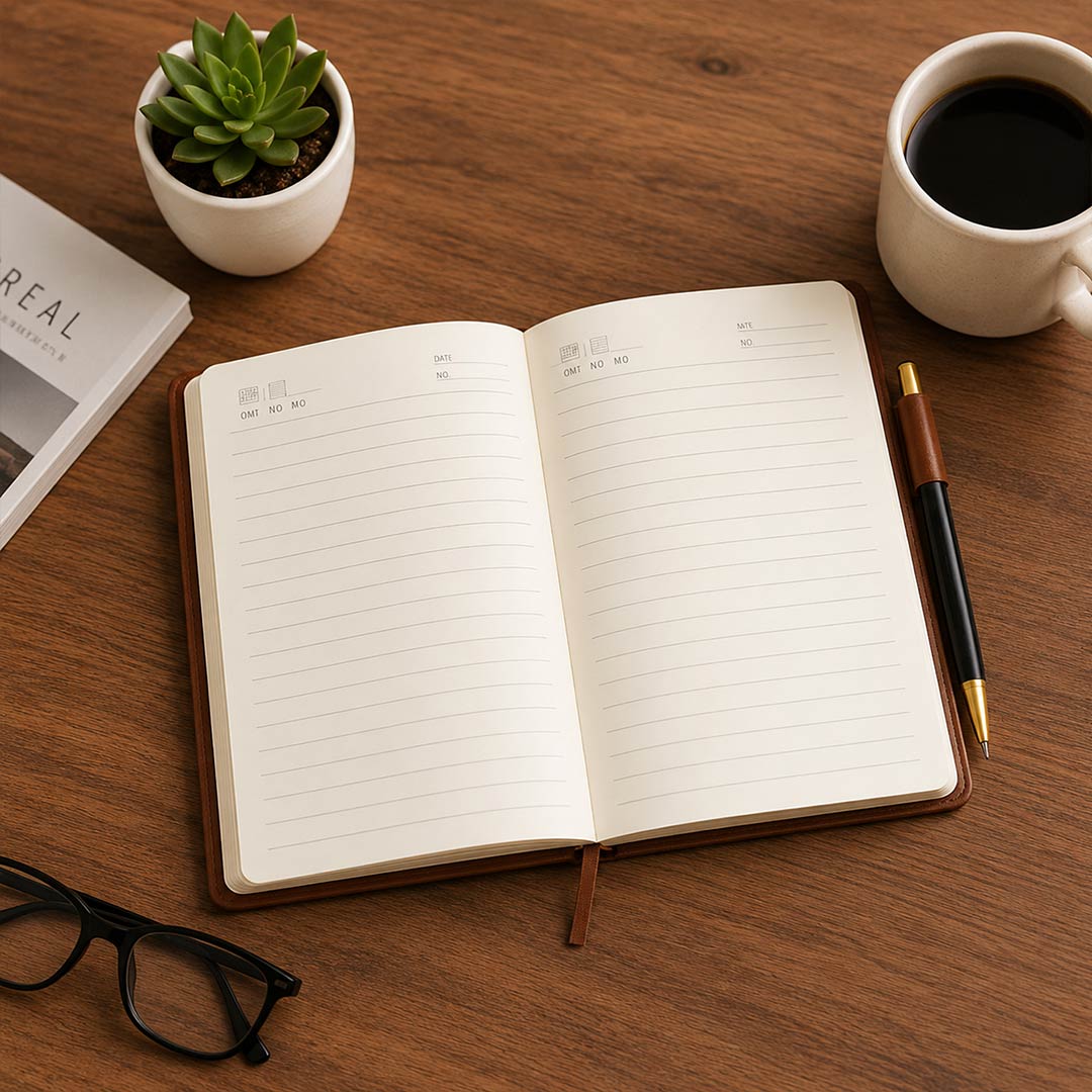 Personalized A5 PU Leather Executive Diary with Custom Name Plate | Premium Hardbound Journal Gift for Professionals, Students & Corporate Gifting - A5 | Love Craft Gifts™
