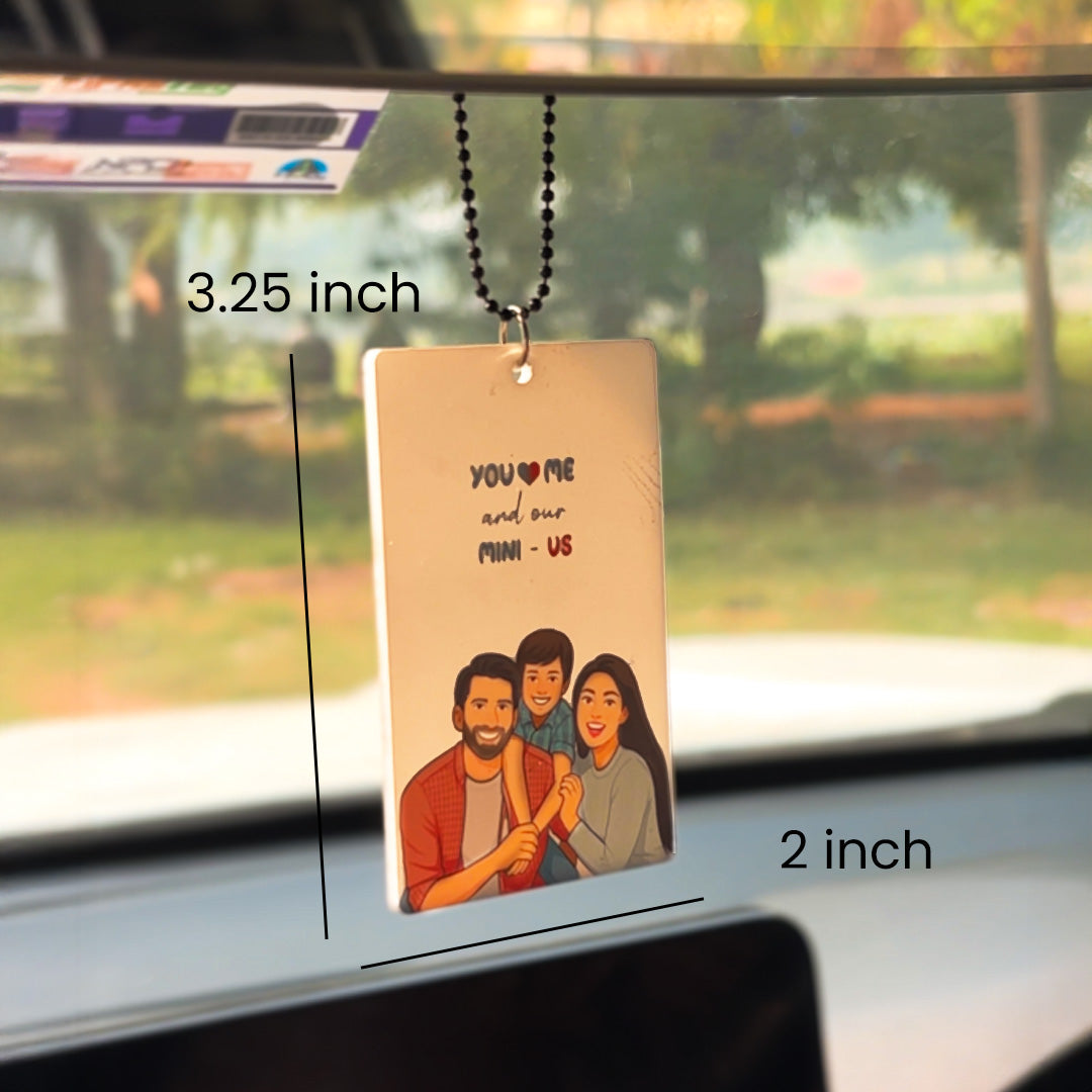 Family Portrait Car Hanger – 3.25×2 inch | Love Craft Gifts