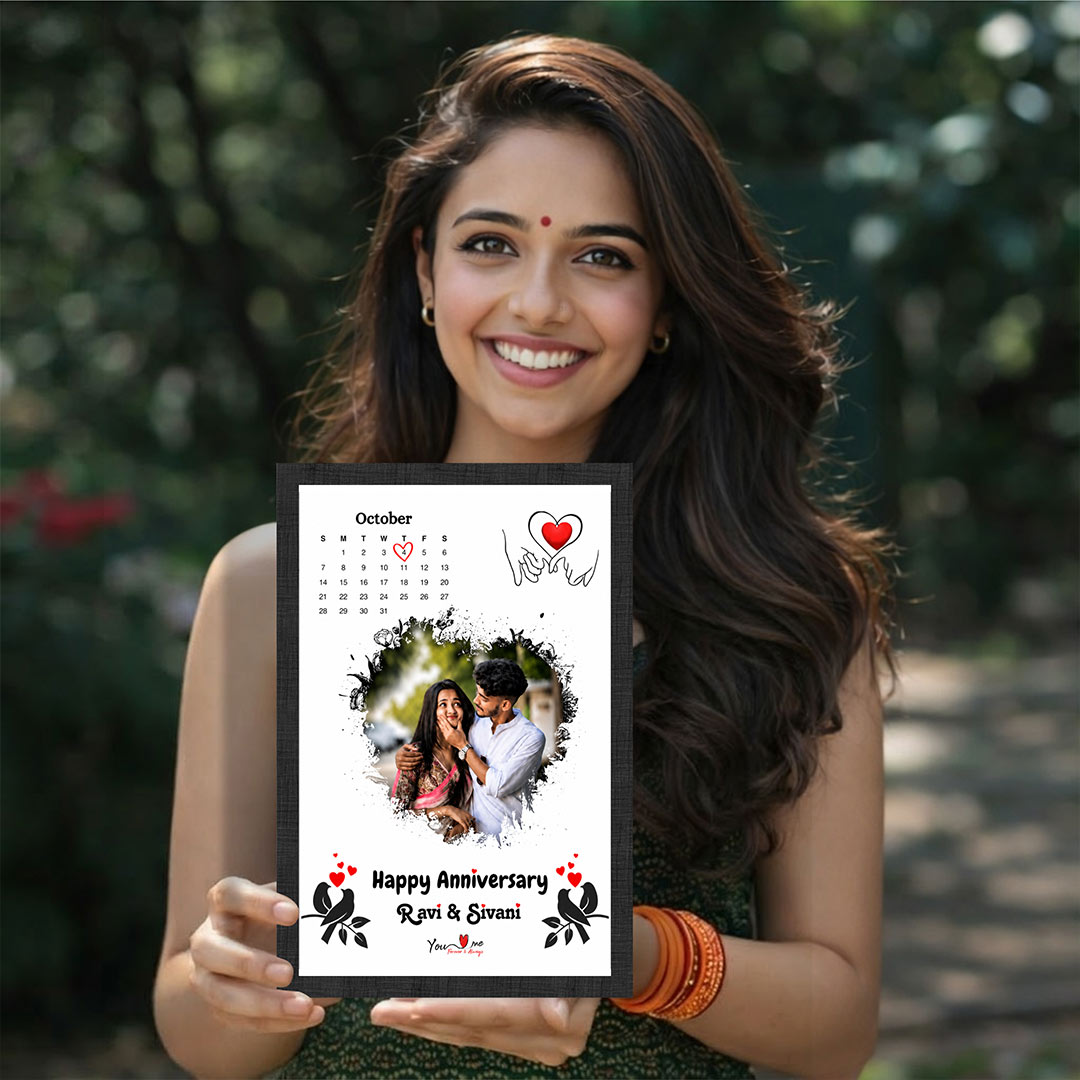 Personalized Anniversary Calendar Couple Wall Frame | Custom Romantic Photo & Special Date Memory Gift 8x12" | Love Craft Gifts™